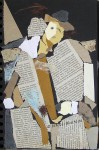 © S. Blumin, Newspaper Vendor, signed, unframed author's print of paper collage, 2000 (click to enlarge)